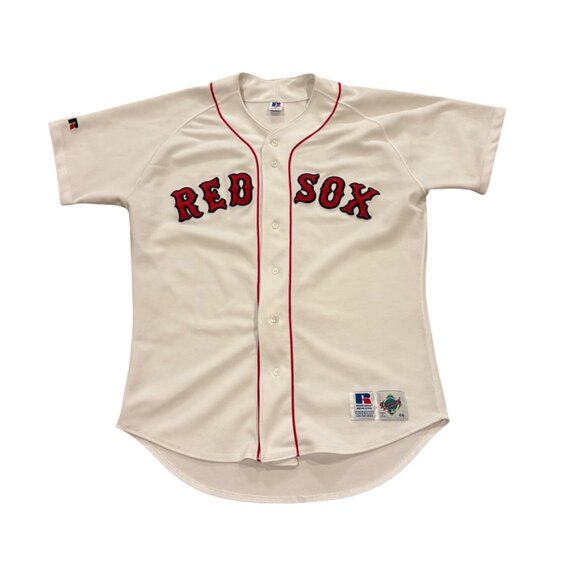 Vintage 90's Russell Athletic Boston Red Sox MLB Authentic Jersey White Size 44 - Picture 1 of 8